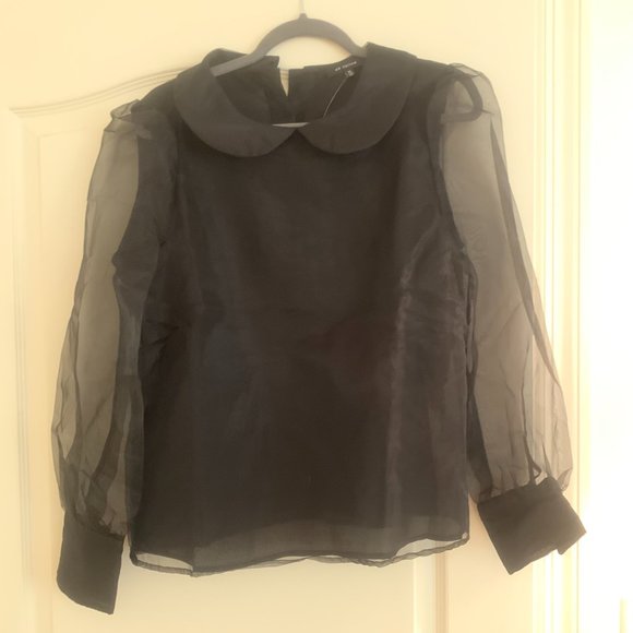 Brand New En Saison Organza Collared Blouse, M - Picture 6 of 7